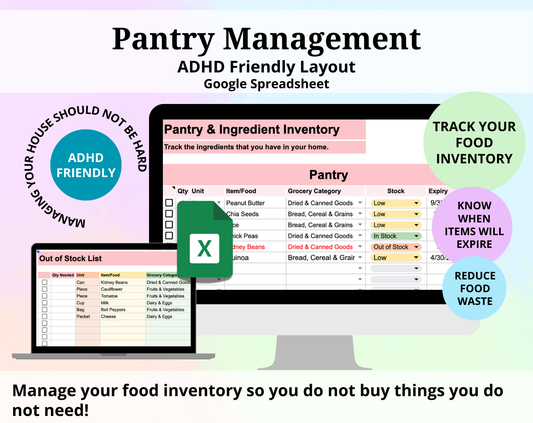 Pantry Inventory Management Google Spreadsheet Template - Brain Wave Focus