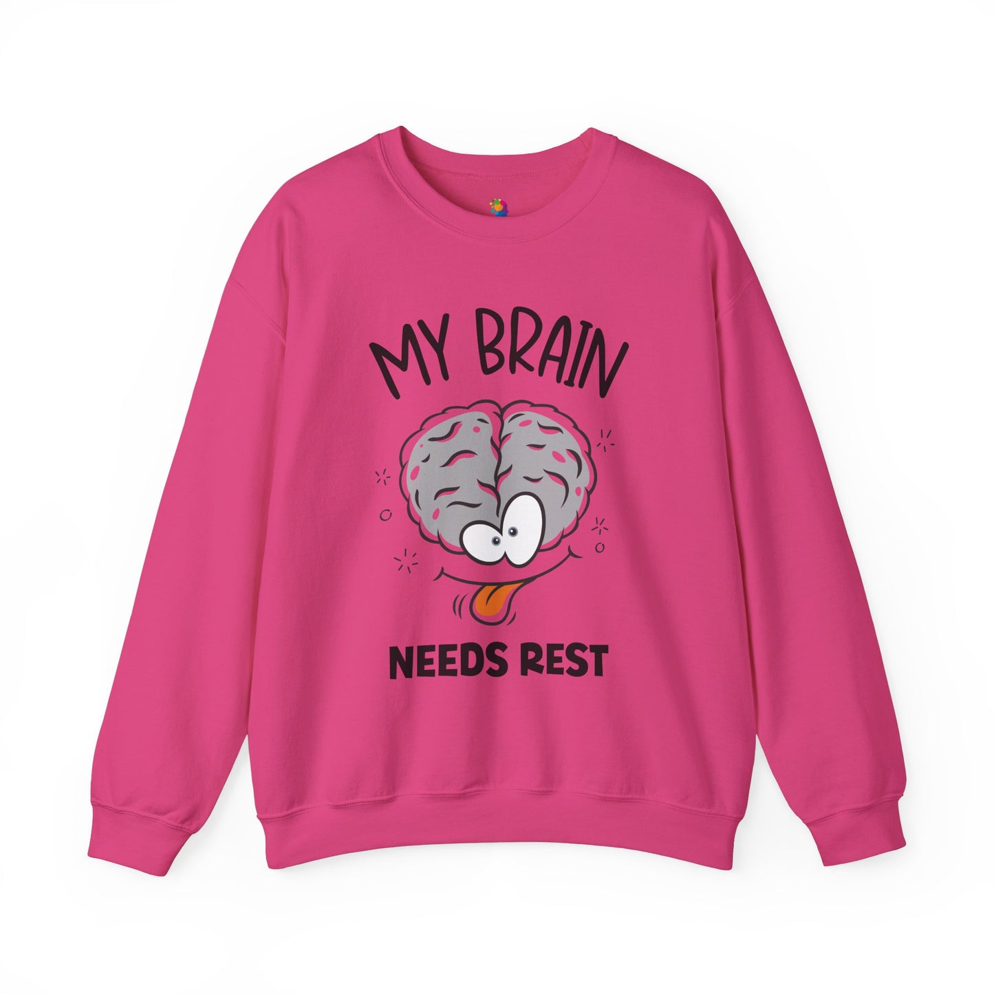 "My Brain Needs Rest" Crewneck Sweatshirt - Brain Wave Focus