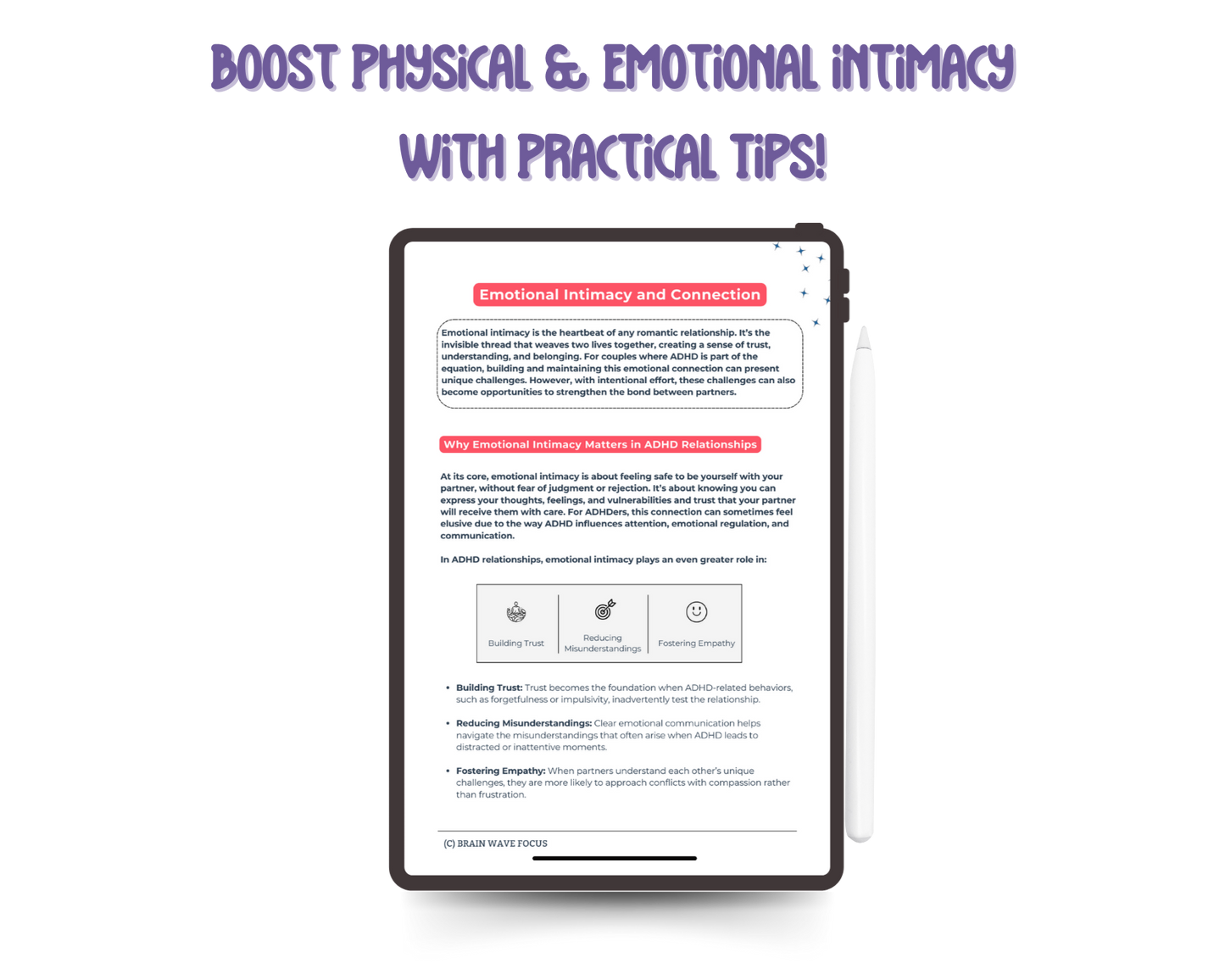 The ADHD LoveBook For Couples - Digital Printable Ebook - Brain Wave Focus