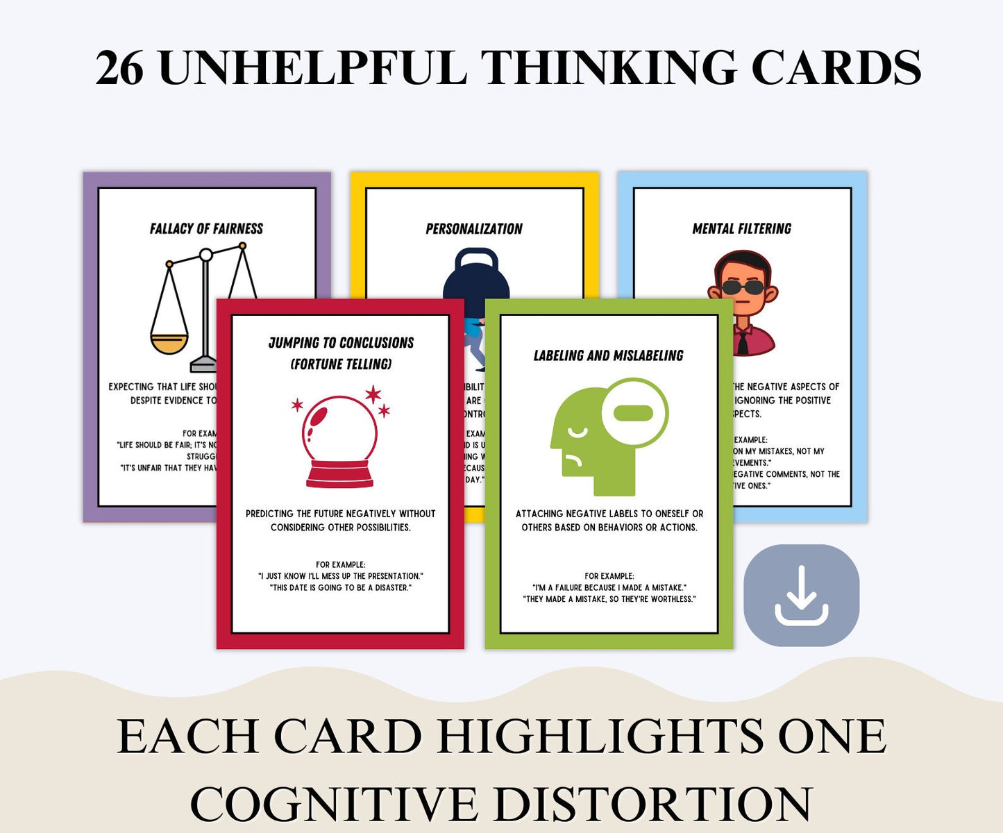 Cognitive Distortion Cards Set