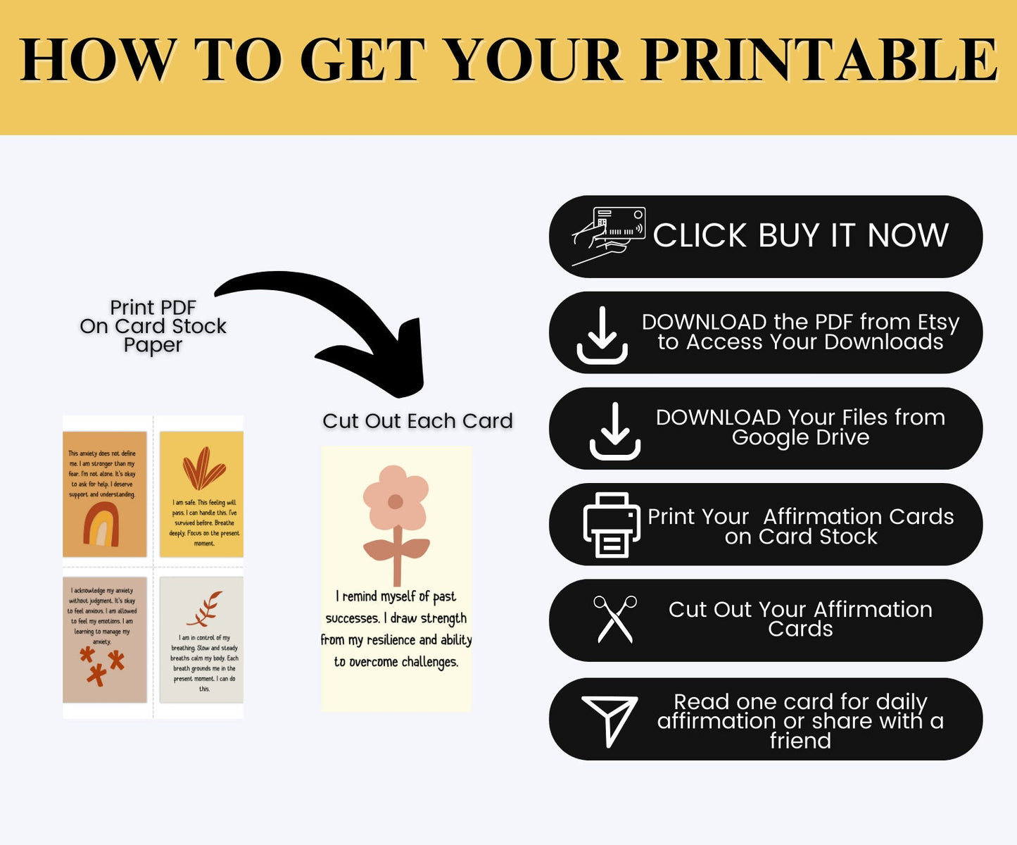 Anxiety Statement Flashcards Set - Brain Wave Focus