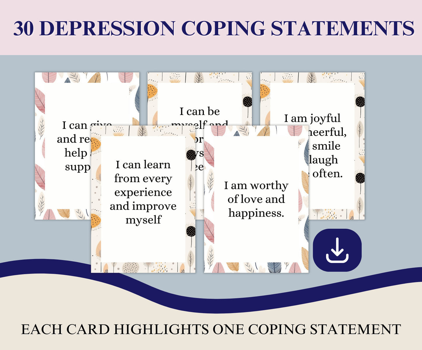Depression Coping Statement Card Set