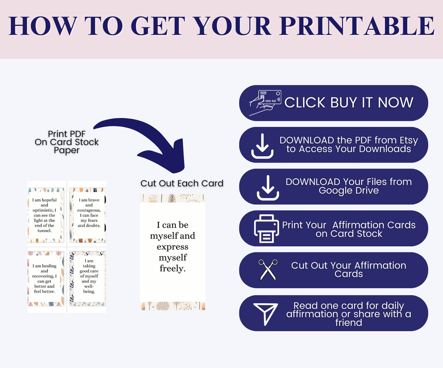 Depression Coping Statement Card Set - Brain Wave Focus