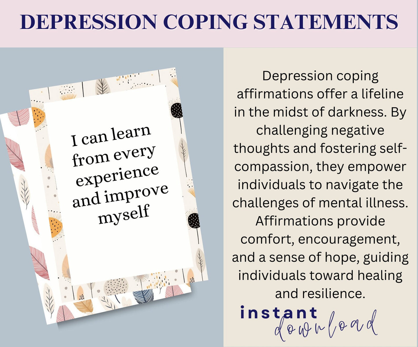 Depression Coping Statement Card Set