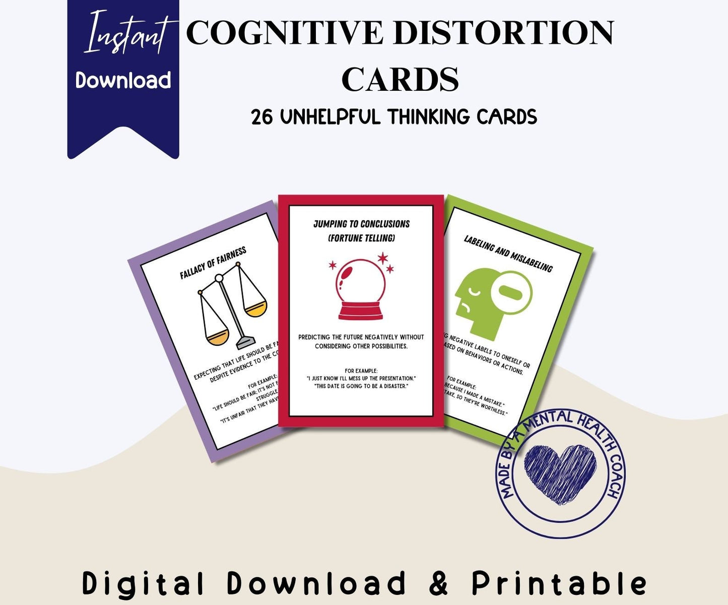 Cognitive Distortion Cards Set
