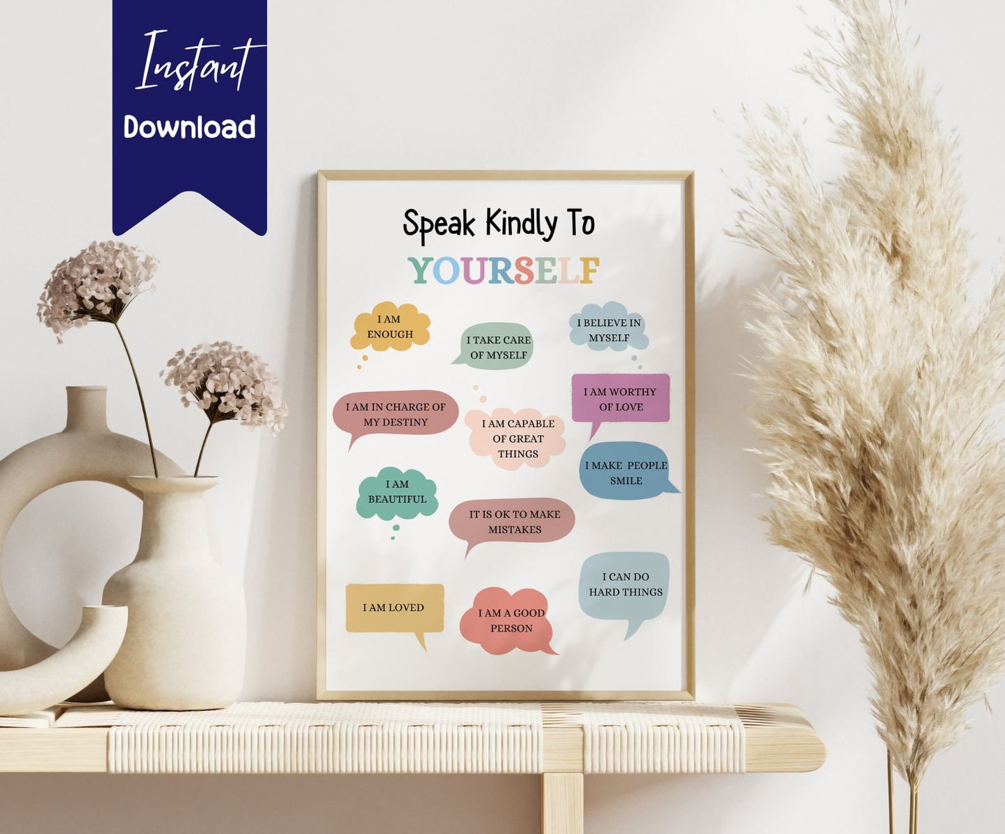 Positive Affirmations Poster - Brain Wave Focus