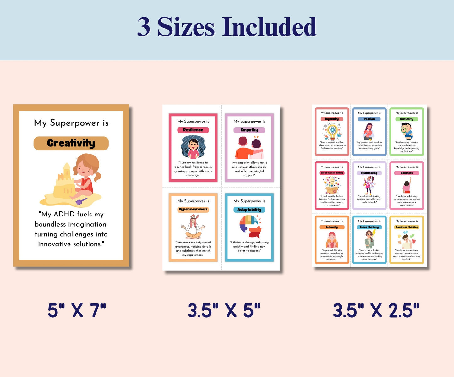 ADHD Superpower Strength Cards for Executive Functioning & Coping Skills