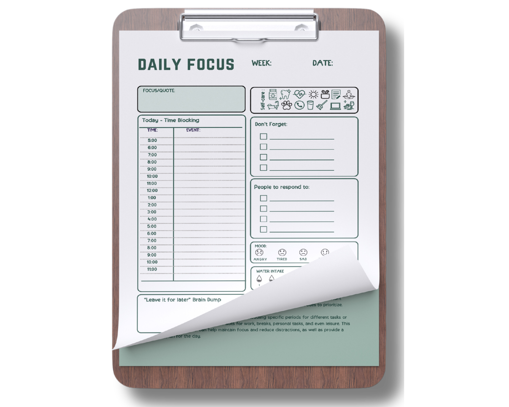 ADHD Printable Planner - Brain Wave Focus