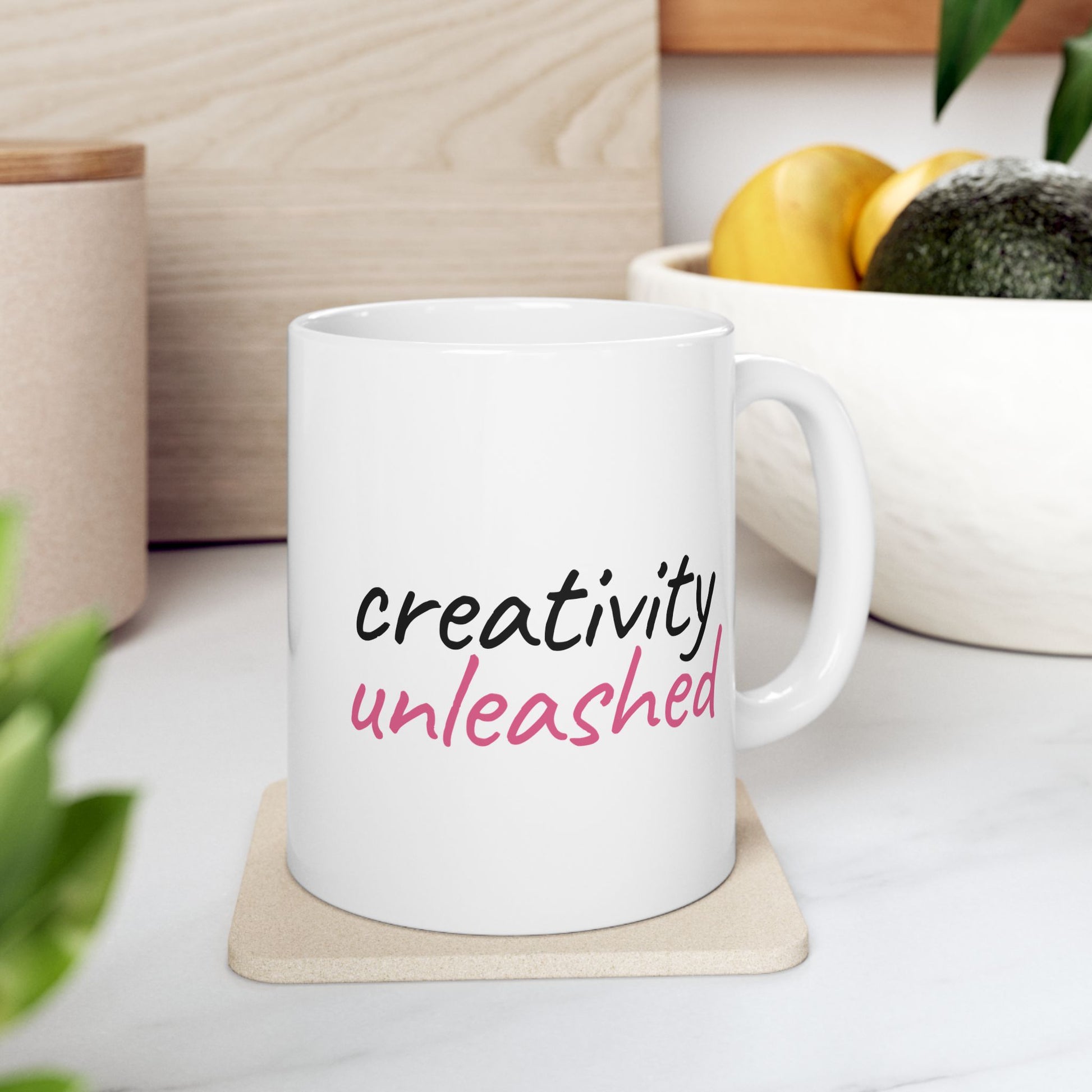 Inspirational Ceramic Mug - "Creativity Unleashed" - Perfect Gift for Motivated Individuals - Brain Wave Focus