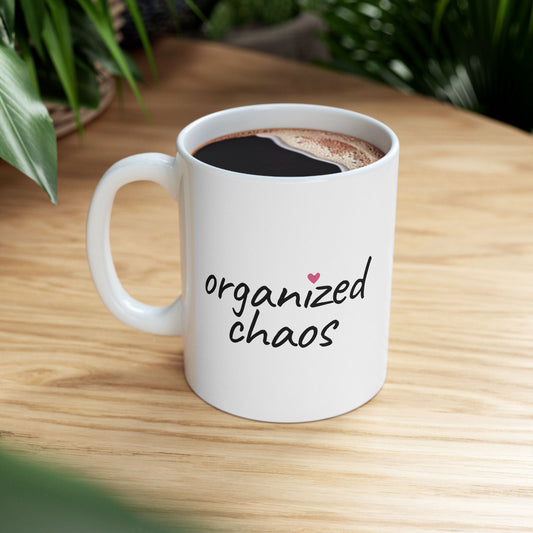 Inspirational Ceramic Mug - "Organized Chaos" - Perfect Gift for Motivated Individuals