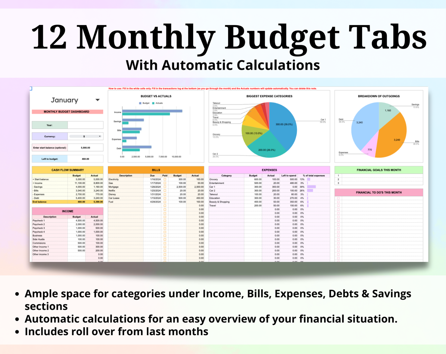 Annual & Monthly Budget Google Spreadsheet Template