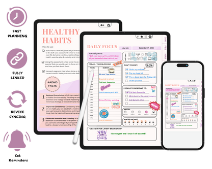 ADHD Digital Planner - Brain Wave Focus
