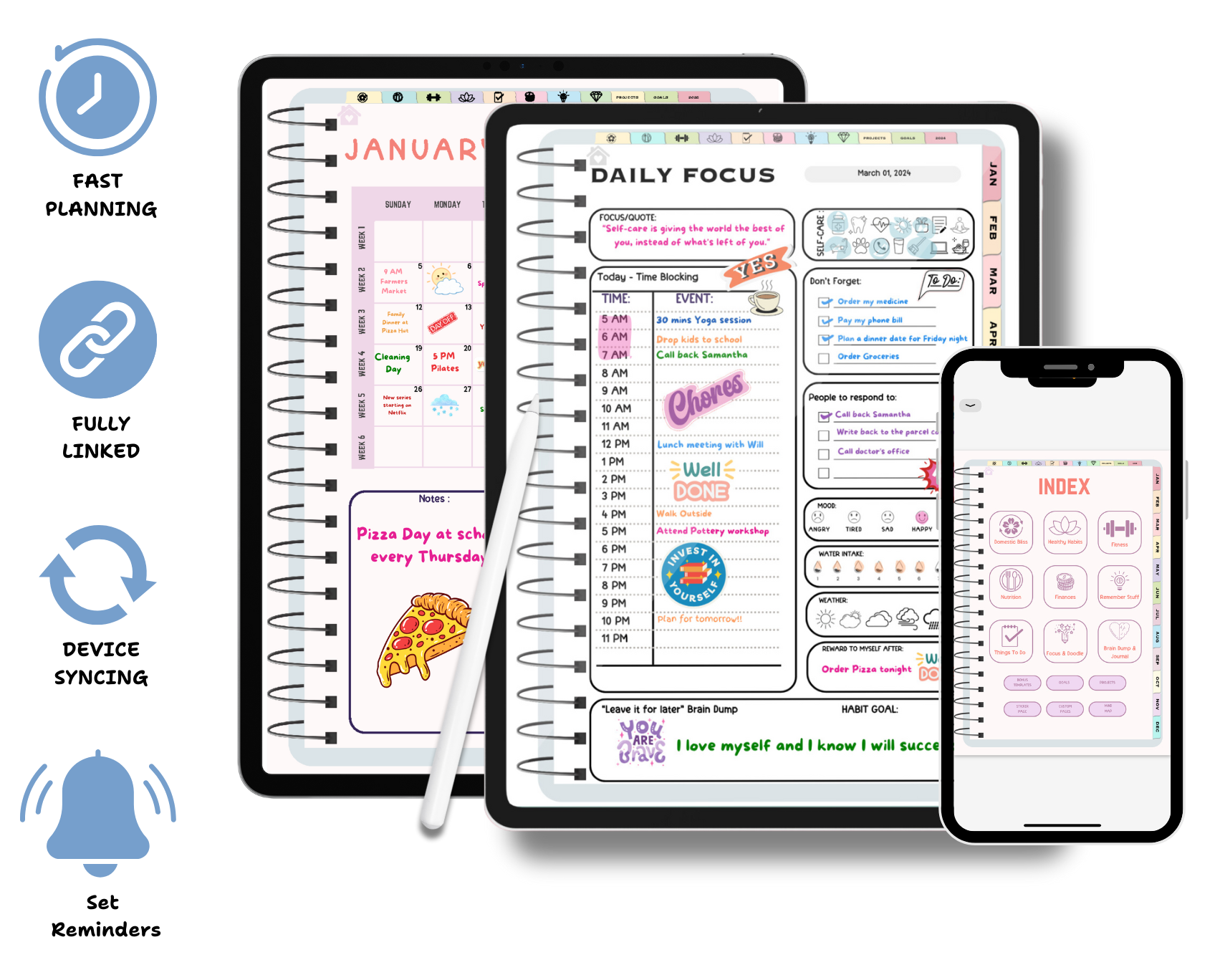 ADHD Digital Planner - Brain Wave Focus