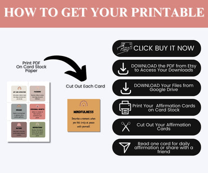 Mindfulness Journaling Prompt Cards for Self-Esteem and Anxiety