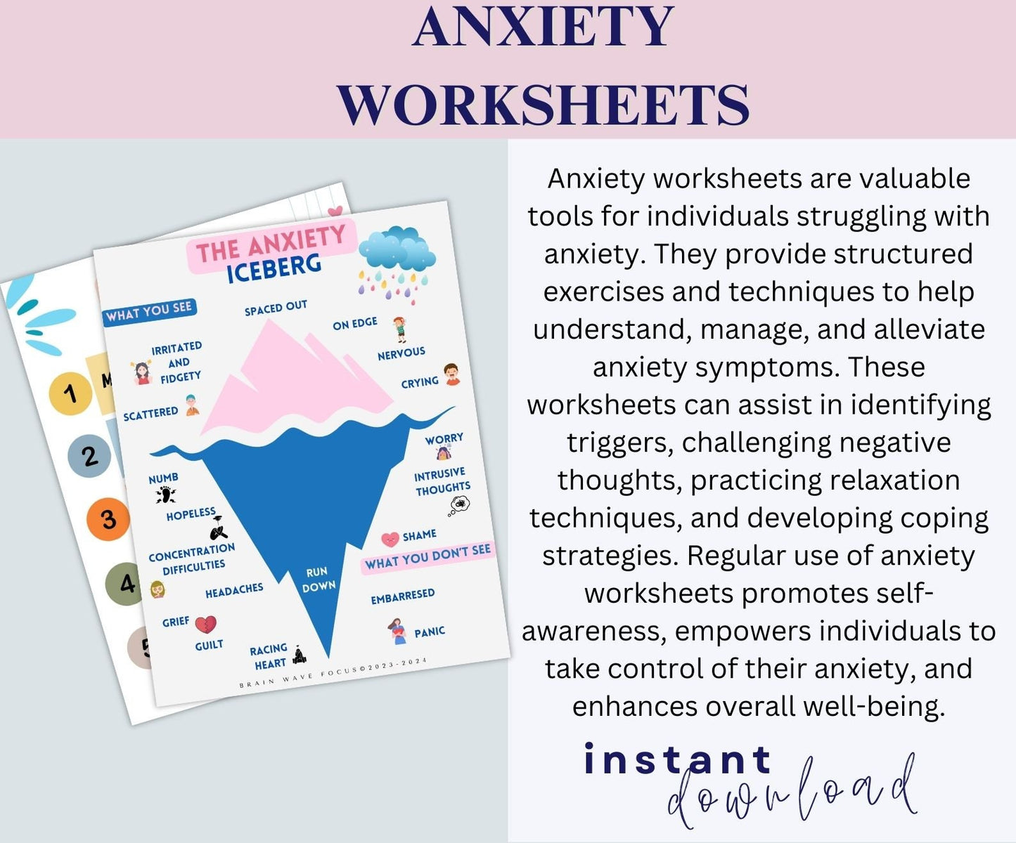 Anxiety worksheets Resource Bundle