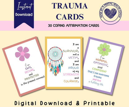 Trauma Affirmation Coping Statement Card Set