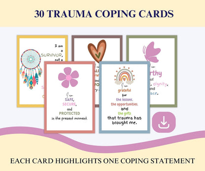 Trauma Affirmation Coping Statement Card Set