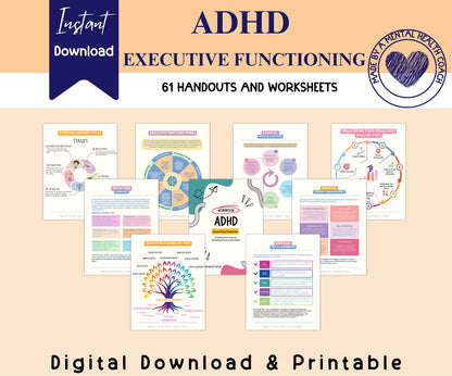 ADHD Executive Functioning workbook - 61 Pages